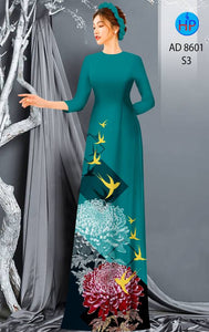 01 Set - Ao Dai - Traditional Vietnamese Long Dress Collections with Pants - Silk 3D - All Size