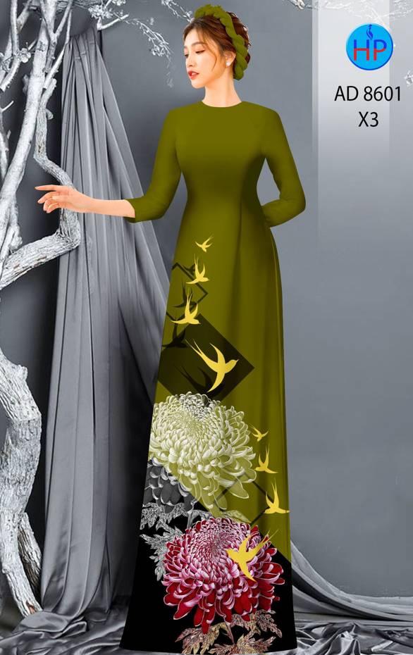 01 Set - Ao Dai - Traditional Vietnamese Long Dress Collections with Pants - Silk 3D - All Size