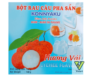 5 packs* BỘT RAU CÂU PHA SẴN HƯƠNG VẢI 3K KONNYAKU 140G