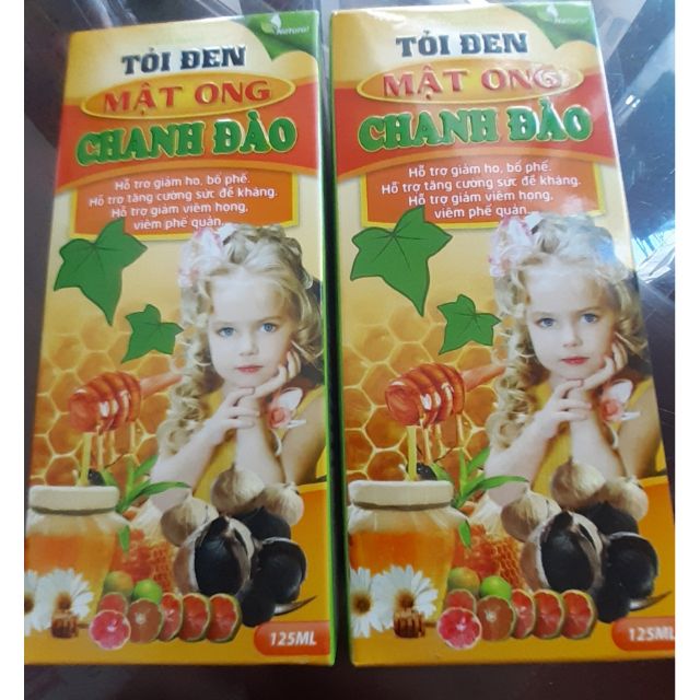 02 Box - Siro Ho Tỏi Đen Mật Ong Chanh Đào Dung Tích 125ml