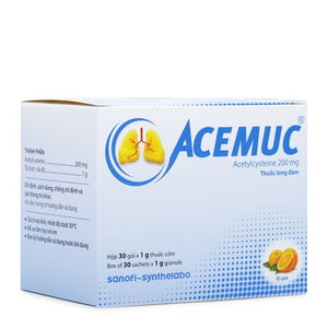 02 Box - Thuốc Tiêu Đờm Trong Bệnh Phổi Acemux 200mg( Hộp 30 Gói)